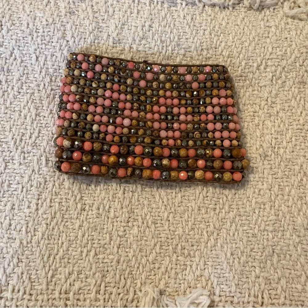 Chan Luu Pink and Brown Beaded Bracelet